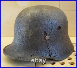 WW2 WW1 original German Helmet M17 M16 damaged battlefield from Kurland #157