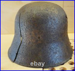 WW2 WW1 original German Helmet M17 M16 damaged battlefield from Kurland #157