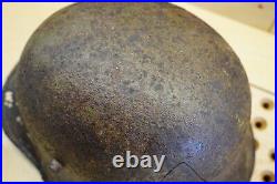 WW2 WW1 original German Helmet M17 M16 damaged battlefield from Kurland #157