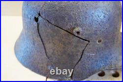 WW2 WW1 original German Helmet M17 M16 damaged battlefield from Kurland #157