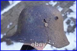 WW2 WW1 original German Helmet M17 M16 damaged battlefield from Kurland #157