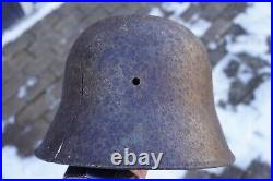 WW2 WW1 original German Helmet M17 M16 damaged battlefield from Kurland #157