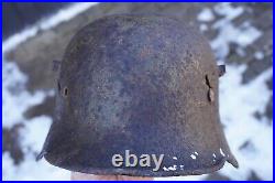 WW2 WW1 original German Helmet M17 M16 damaged battlefield from Kurland #157