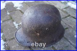 WW2 WW1 original German Helmet M17 M16 damaged battlefield from Kurland #157