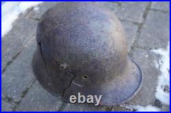 WW2 WW1 original German Helmet M17 M16 damaged battlefield from Kurland #157