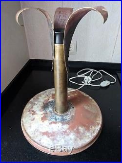 WW2 WWII GERMAN TRENCH ART TABLE LAMP ANTI- TANK MINE SHELL 37mm HELMET M40