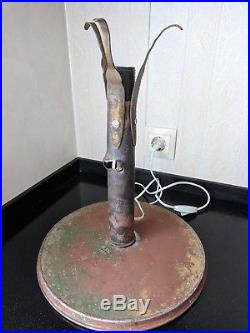 WW2 WWII GERMAN TRENCH ART TABLE LAMP ANTI- TANK MINE SHELL 45mm HELMET M40