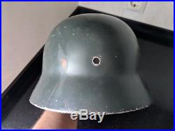 WW2 WWII GERMAN TRENCH ART TABLE LAMP ANTI- TANK MINE SHELL 45mm HELMET M40
