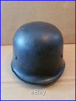 WW2 WWII German Civic Fire Police Helmet (FeuerSchutzPolizei) w Liner and Strap
