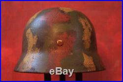 WW2 WWII German Helmet M40 Camo QUIST Q64 Batch # 337 Solid
