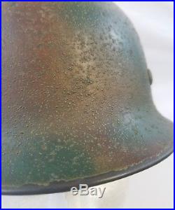 WW2 WWII German Helmet, Normandy Camo, Liner, Restored, M40, Military, Wehrmacht, Steel