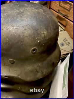 WW2 WWII ORIGINAL German Camo M40 Helmet Quist