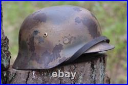 WW2 WWII Original German Camo Helmet, Very Rare, Size 72, Mark. 474