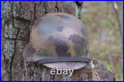 WW2 WWII Original German Camo Helmet, Very Rare, Size 72, Mark. 474