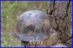 WW2 WWII Original German Camo Helmet, Very Rare, Size 72, Mark. 474