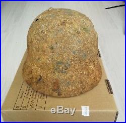 WW2 WWII Original German Helmet M35/M40-62 with Original Leather liner Dug relic