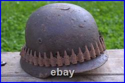 WW2 WWII Original German Helmet M35 (battle demages)from the battlefield. Kurland