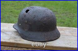 WW2 WWII Original German Helmet from the battlefield. Kurland