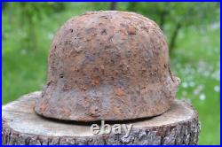WW2 WWII Original German Helmet from the battlefield. Kurland