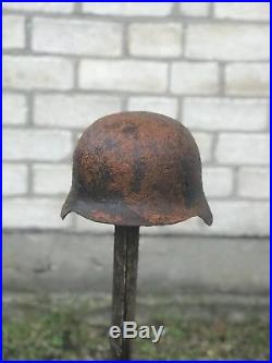 WW2 WWII Original German Luftwaffe Helmet M42, From Battle of Kurland