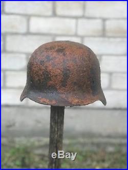 WW2 WWII Original German Luftwaffe Helmet M42, From Battle of Kurland