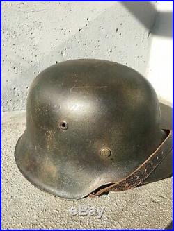 WW2 WWII Original German M42 Luft Tri color Normandy Camo Helmet