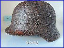 WW2 WWII original German Helmet M35 from battlefield #103