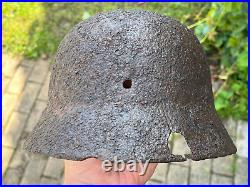 WW2 WWII original German Helmet M35 from battlefield #103