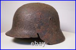 WW2 WWII original German Helmet M40 from Kurland battlefield #136 WW2 WWII original German Helmet M40 from Kurland battlefield #136