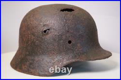 WW2 WWII original German Helmet M40 from Kurland battlefield #136 WW2 WWII original German Helmet M40 from Kurland battlefield #136
