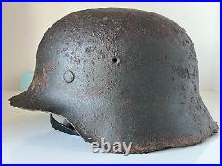 WW2 WWII original German Helmet M42 from battlefield #100