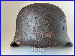 WW2 WWII original German Helmet M42 from battlefield #100