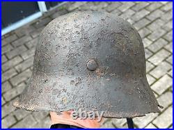 WW2 WWII original German Helmet M42 from battlefield #100