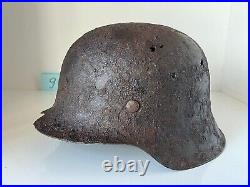 WW2 WWII original German Helmet M42 from battlefield #99