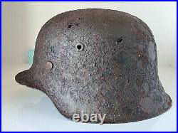 WW2 WWII original German Helmet M42 from battlefield #99