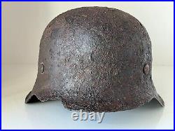 WW2 WWII original German Helmet M42 from battlefield #99