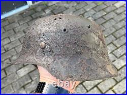 WW2 WWII original German Helmet M42 from battlefield #99