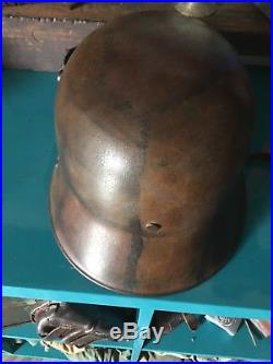 WW2 german M16 camo helmet WWII