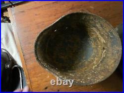 WW2 german helmet stalingrad dig, winter camo visible partial decal