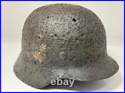 WW2 original German Helmet M35 rare small size 60 from battlefield #85