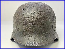 WW2 original German Helmet M35 rare small size 60 from battlefield #85