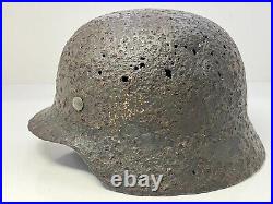 WW2 original German Helmet M35 rare small size 60 from battlefield #85