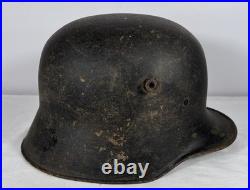 WWI German M16 Helmet Size 66 WWII Reissue with Ghost Decal Original Paint