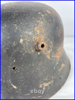 WWI German M16 Helmet Size 66 WWII Reissue with Ghost Decal Original Paint