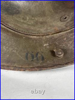 WWI German M16 Helmet Size 66 WWII Reissue with Ghost Decal Original Paint