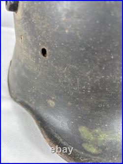 WWI German M16 Helmet Size 66 WWII Reissue with Ghost Decal Original Paint