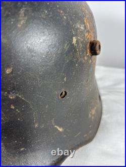 WWI German M16 Helmet Size 66 WWII Reissue with Ghost Decal Original Paint