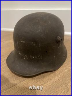 WWI German M16/M17 Steel Helmet With Liner Remnants & Scratched Lettering
