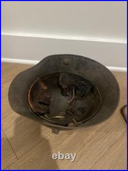 WWI German M16/M17 Steel Helmet With Liner Remnants & Scratched Lettering