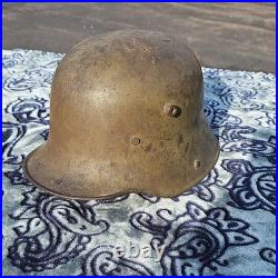 WWI German Original Helmet ET66 camouflage Leather Liner Militaria Germany